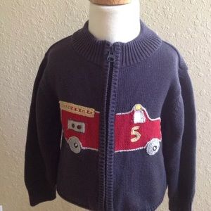 Gymboree 🚒FIRE ENGINE🚒 Navy Sweater 12-18 months